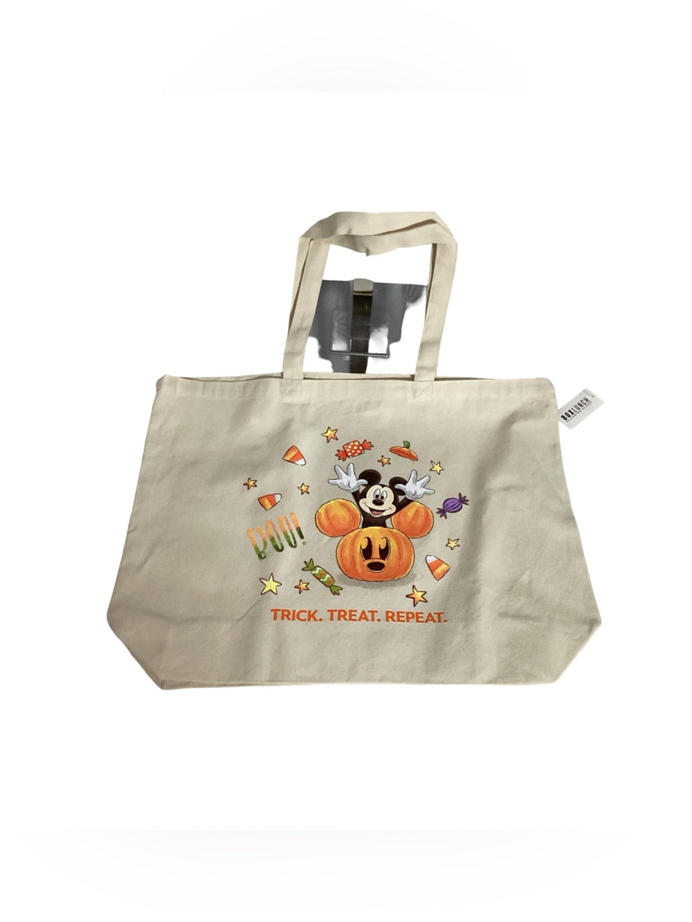 Box Lunch Disney Mickey Mouse Halloween Trick Treat Repeat Large Tote Bag NEW